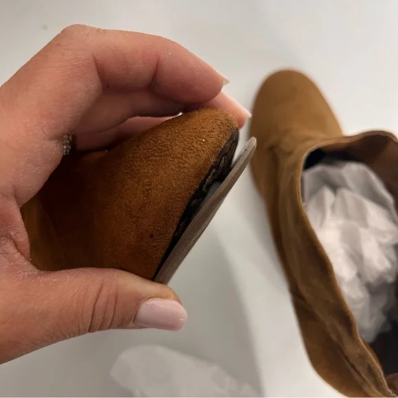 26) Madden Girl Faux Suede Payge Chestnut Beaded Ankle Booties Size 8 - Picture 7 of 13